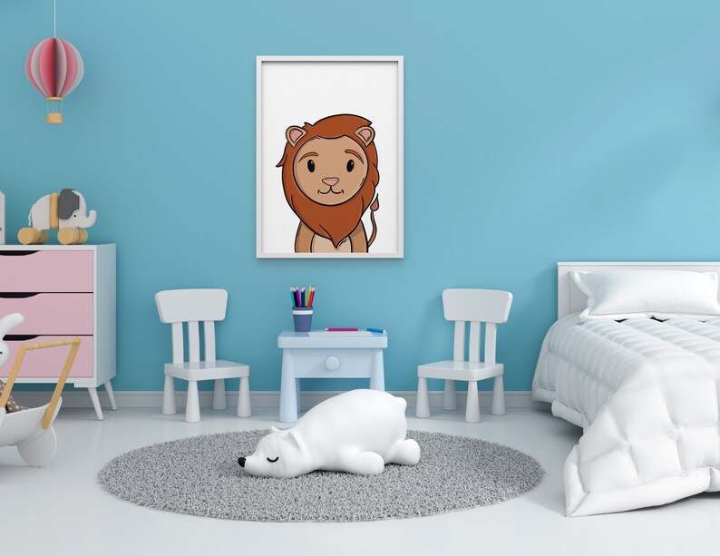 Set of 6 PRINTABLE Animal Art for Kids Rooms Bee Dog Etsy