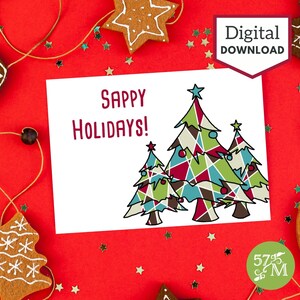 Printable Christmas Greeting Card Instant Download - 5x7 inch card for Christmas. Holiday Card to Download. Christmas Cards.
