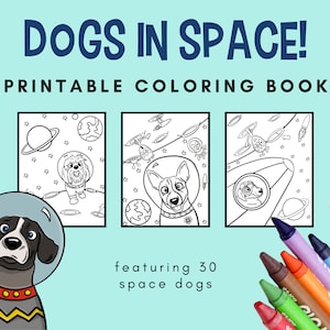 Cachorros interestelares: libro para colorear de perros divertido e imprimible con un toque cósmico