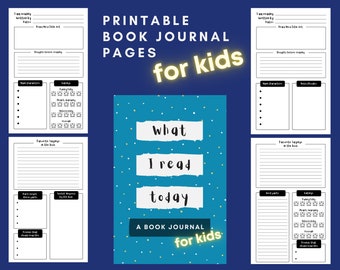 Kids Book Journal Printable Book | What I Read Today | Book Diary | PDF, Letter (8.5 x 11in) | Print at Home | Children