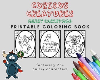 Libro para colorear navideño: Criaturas curiosas: Actividad para niños (PDF)