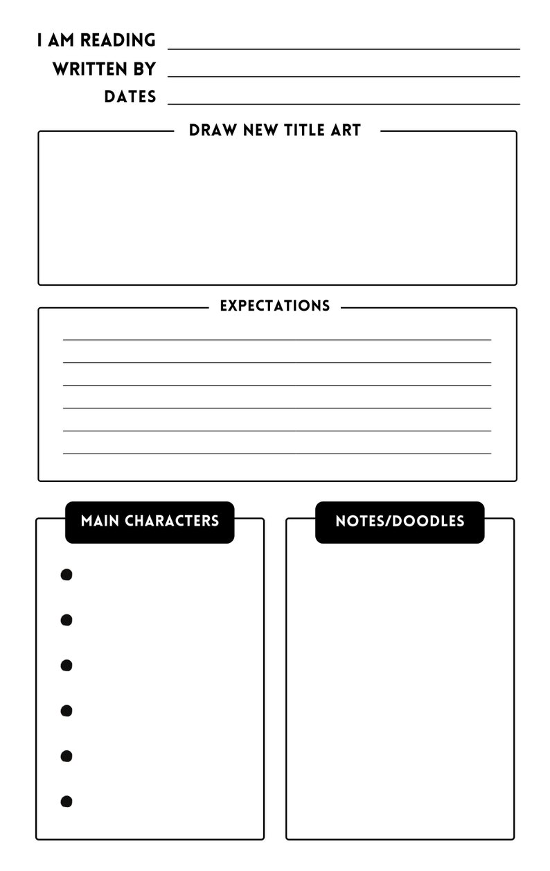 Printable Book Journal What I Read Today Book Log Book Diary PDF, Letter 8.5 X 11in Print at