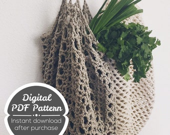 CROCHET PATTERN: Market Bags, Instant Download Crochet Pattern, Market Bag Pattern, Open Air Market Bags, Beach Bag Pattern, Lattice Bags