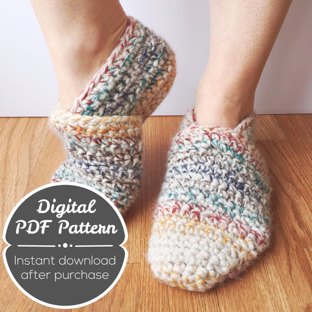 CROCHET PATTERN: House Slipper, Instant Download Pattern, Adult Slipper ...