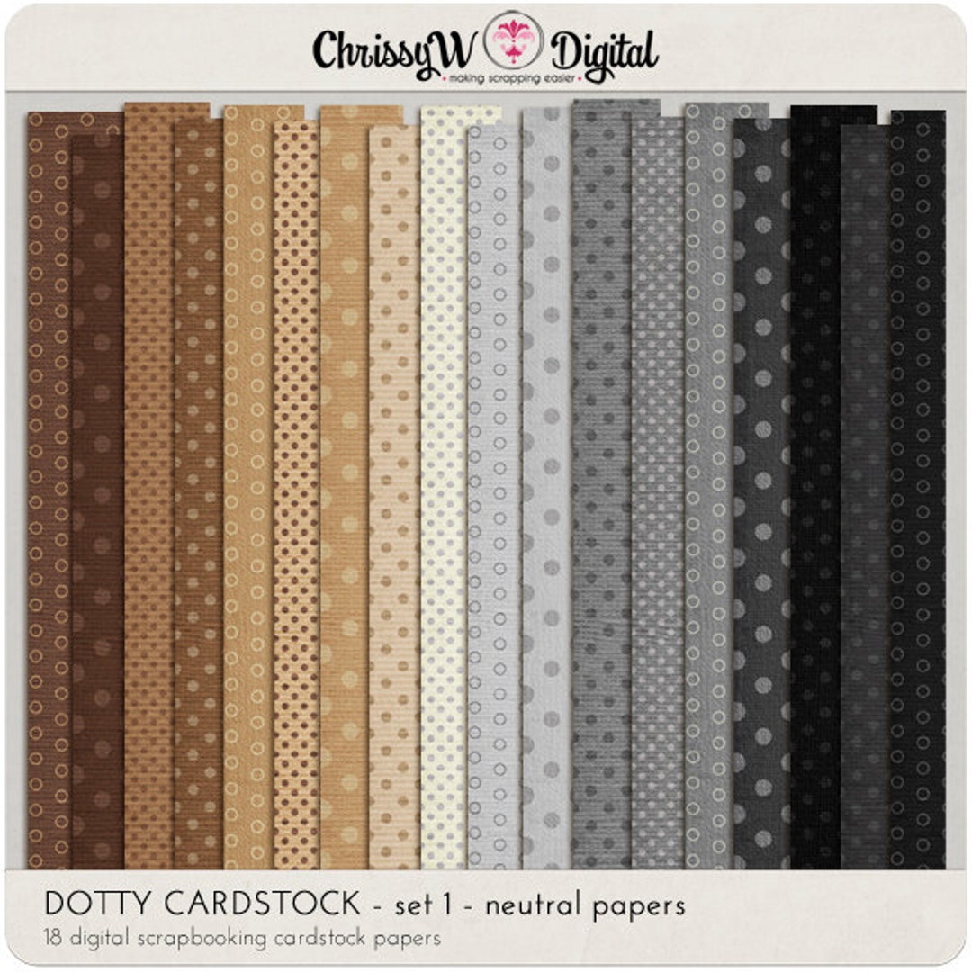 Dotty Cardstock Set 1 neutrals Digital Scrapbooking Papers - Etsy