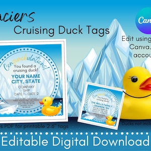 Cruising Ducks Tag Template: Editable Canva Printable (Digital Download)
