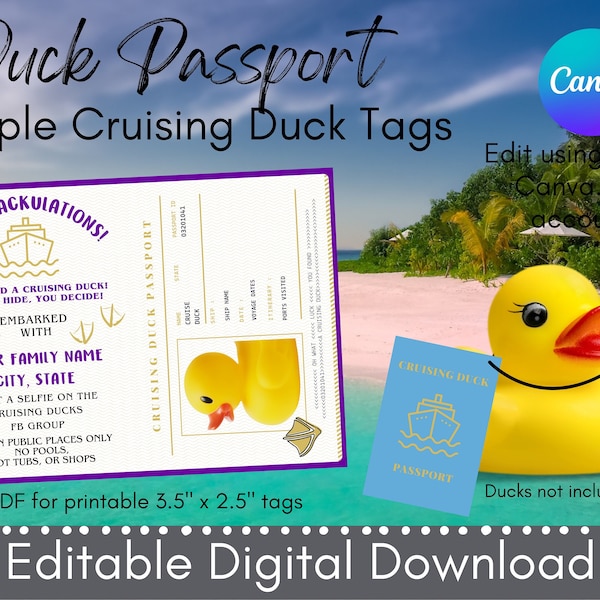Duck Passport for Cruise Ship Etsy