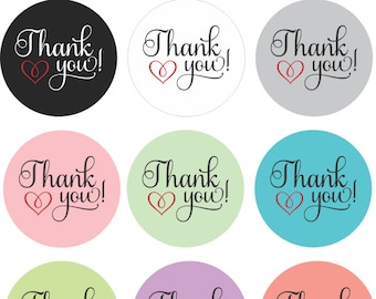 Thank You Stickers: 1.5" Glossy Vinyl Labels