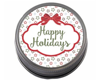 Happy Holidays Canning labels | Star Design | for your homemade Christmas and Holiday gifts