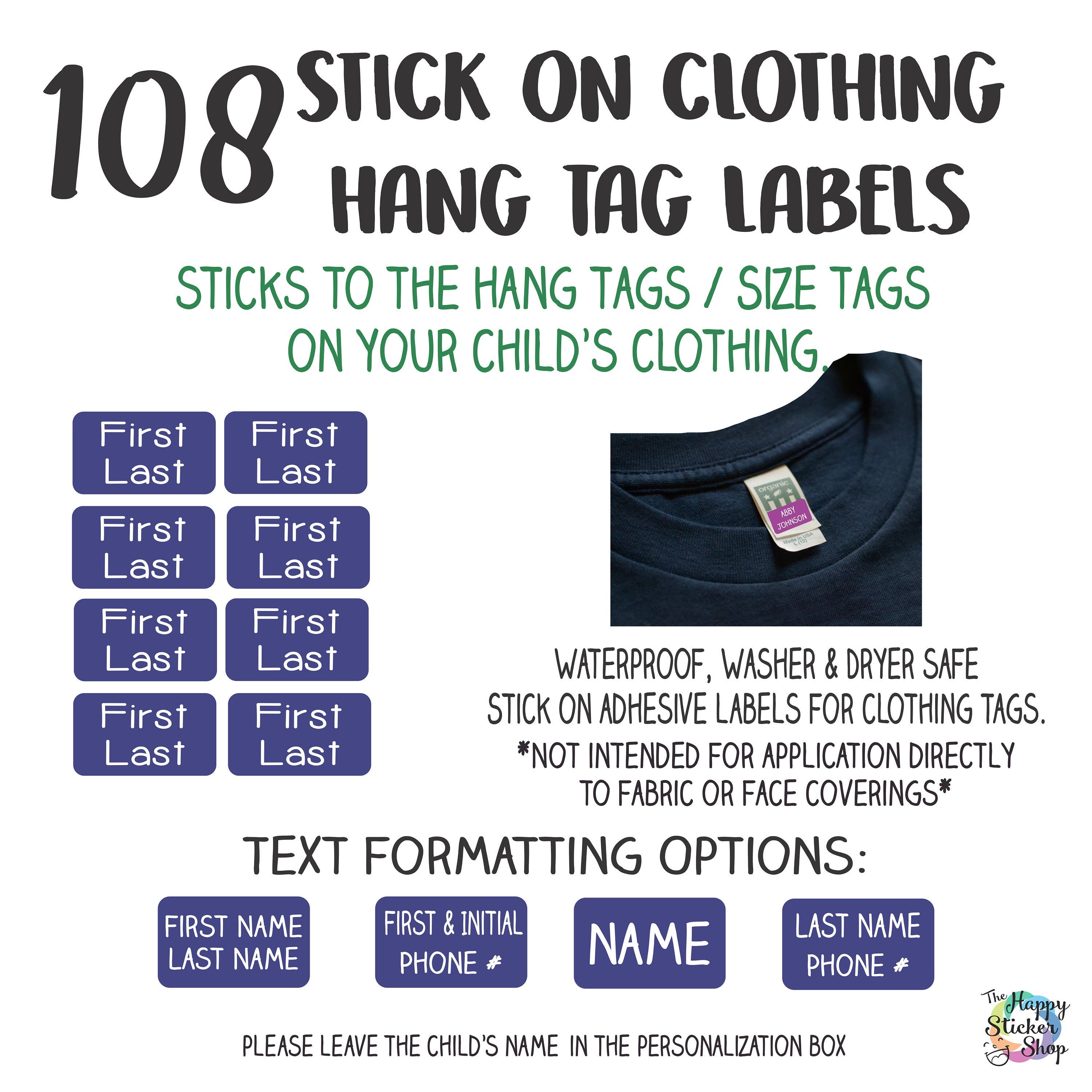 Stick-On Clothing Labels