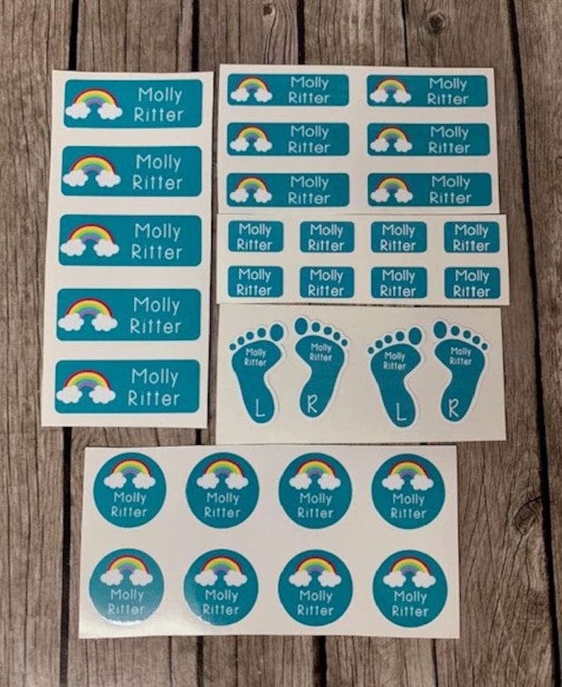 This pack contains what you need for camp, school, or daycare.  Label clothing with these extremely adhesive stickers and the larger ones for hard surfaces like water bottles and more. Kids lose things…we help you find them again!