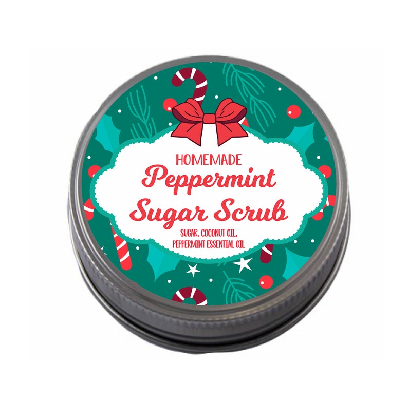 Peppermint Sugar Scrub Candy Cane Design Labels for Your | Etsy