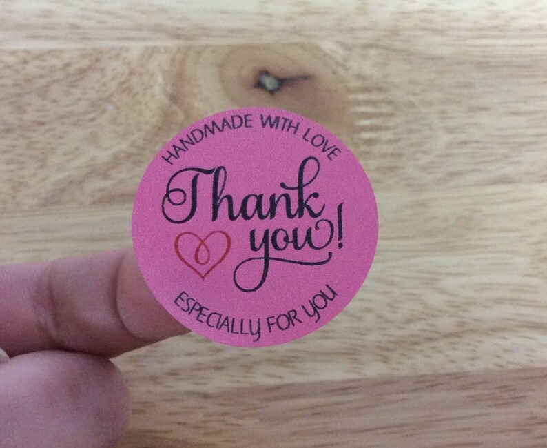 Handmade With Love Thank You Stickers Especially for You Etsy