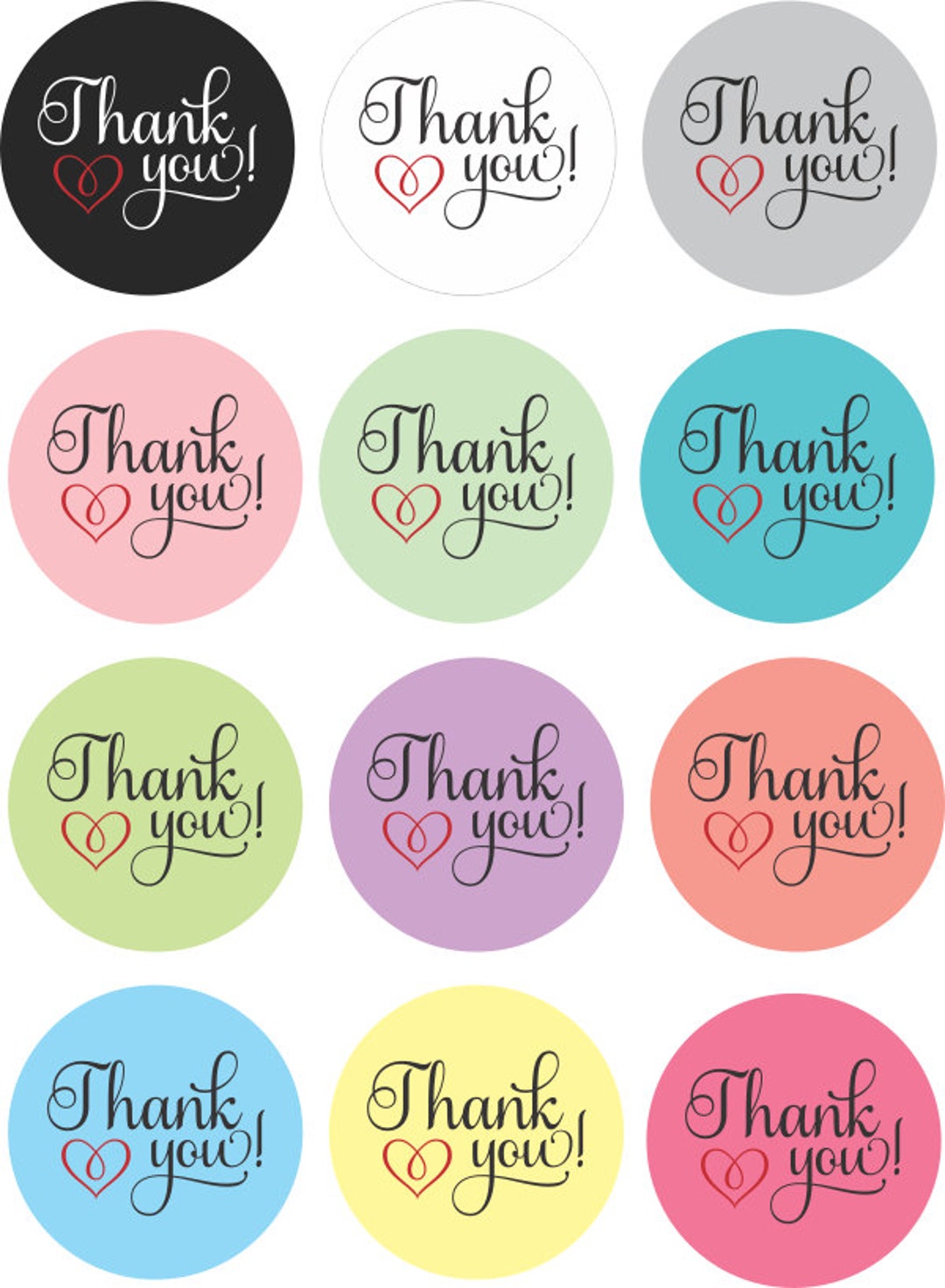 Thank You Stickers for Gifts Envelopes Packages Choice of Color 1 Thank You Stickers for Gifts Envelopes Packages Choice of Color 1