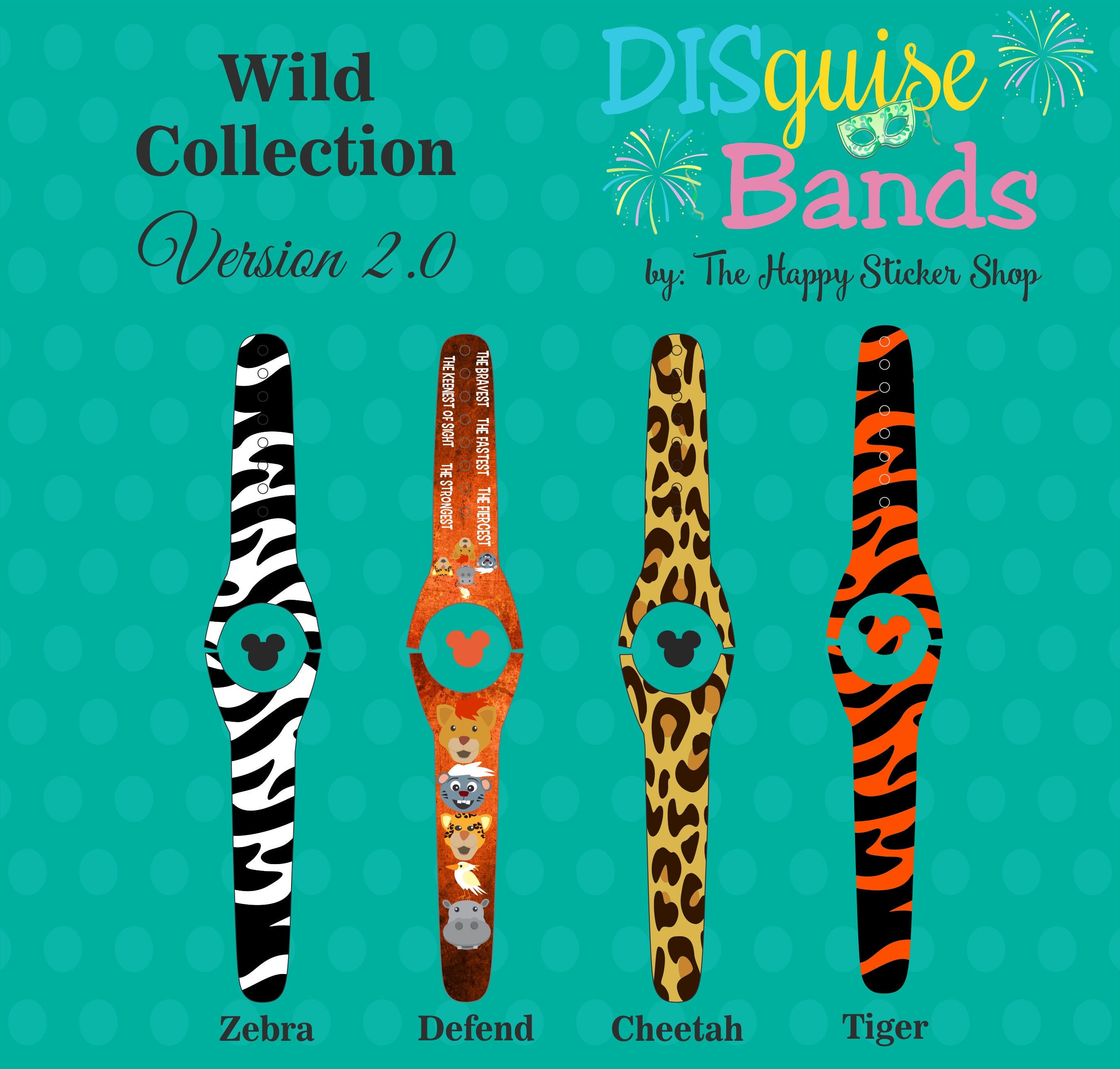 Magic Band 2.0 Zebra Print Design Vinyl Skin Decal Wrap Sticker Cover for The MagicBand 2