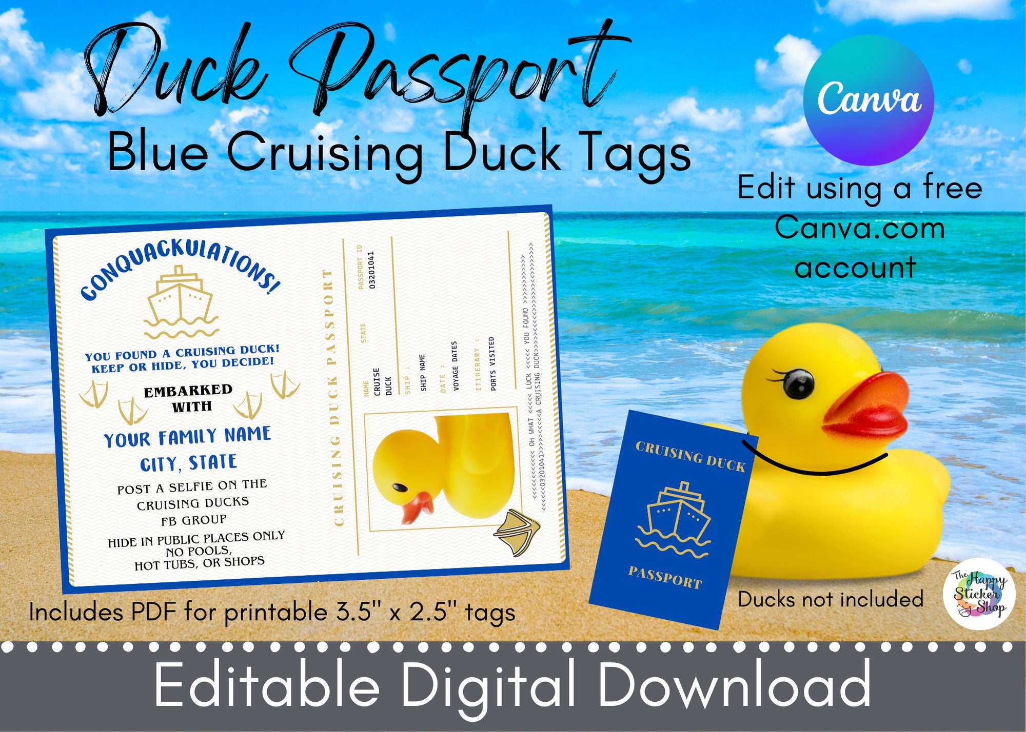 Blue Passport Cruising Ducks Digital Download | Editable, Printable Tag Template | Canva Editable Tag for Cruise| Print at Home - Etsy blue-passport-cruising-ducks-digital-download-editable-printable-tag-template-canva-editable-tag-for-cruise-print-at-home-etsy