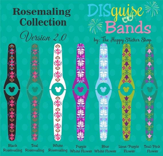 Rosemaling Magic Band 2.0 Decal Mix & Match Magic Band Skins Etsy
