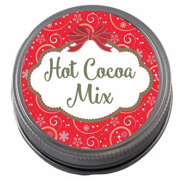 Hot Cocoa Mix Christmas labels for your homemade Christmas gifts