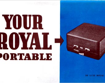 Royal Quiet De Luxe Vintage Typewriter Owner's Manual - Digital Download - Royal Typewriter Owner's Manual - 1930s + 1940s Royal Typewriters