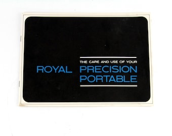 Manuel du propriétaire de la machine à écrire vintage Royal Precision Portables - Manuel d'utilisation vintage pour les portables Royal du milieu des années 1960 aux années 1970