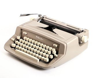 Restored vintage typewriter, Royal 890, Gray and White