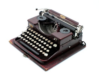 Antique Royal P Typewriter, burgundy, restored