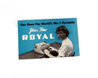 Royal Portables Vintage Typewriter Owner's Manual - Royal Typewriter Owner's Manual - Vintage User Manual for Royal Portables from the 1950s