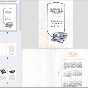 Royal Portable Owner&#39;s Manual -  Manual for a Royal P - 1920 Royal P - First Version Typewriter Instructions - Digital Download Manual