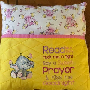 Cute elephant reading/pocket pillow