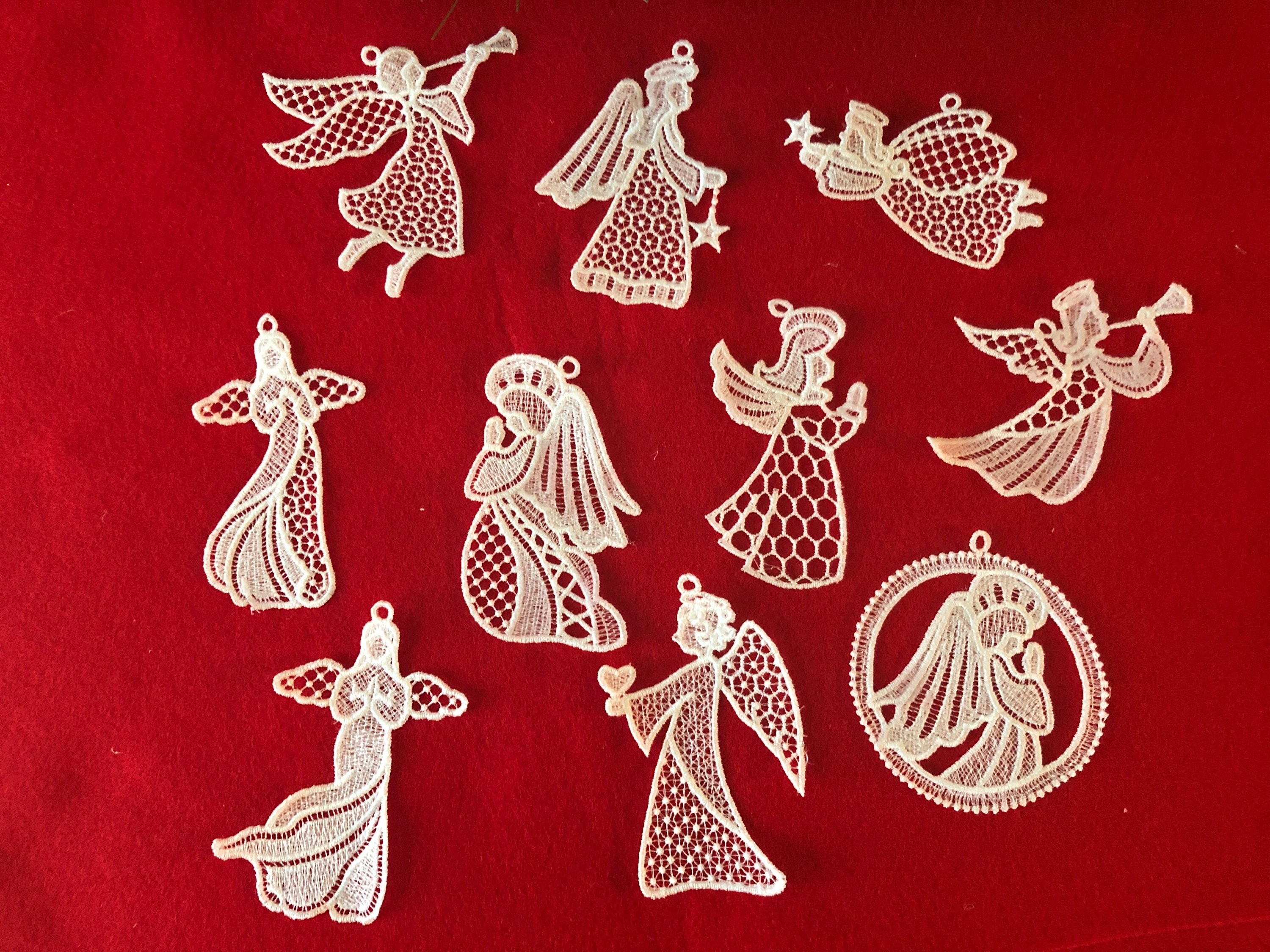 Christmas Lace Angel Ornaments (set of 10) Set 1 - Etsy