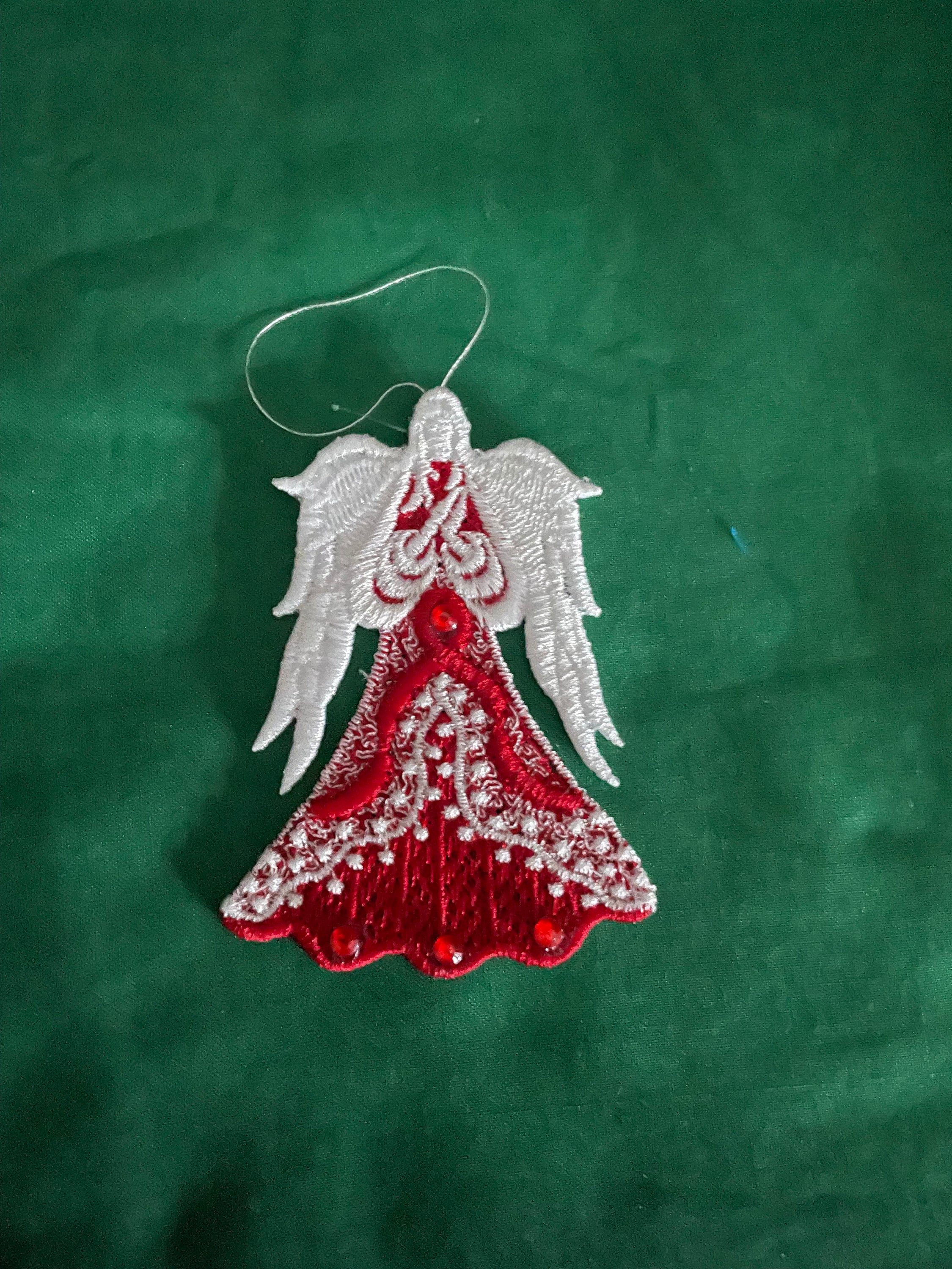 Ribbons and Lace Angel Embroidered Free Standing Lace Ornament - Etsy