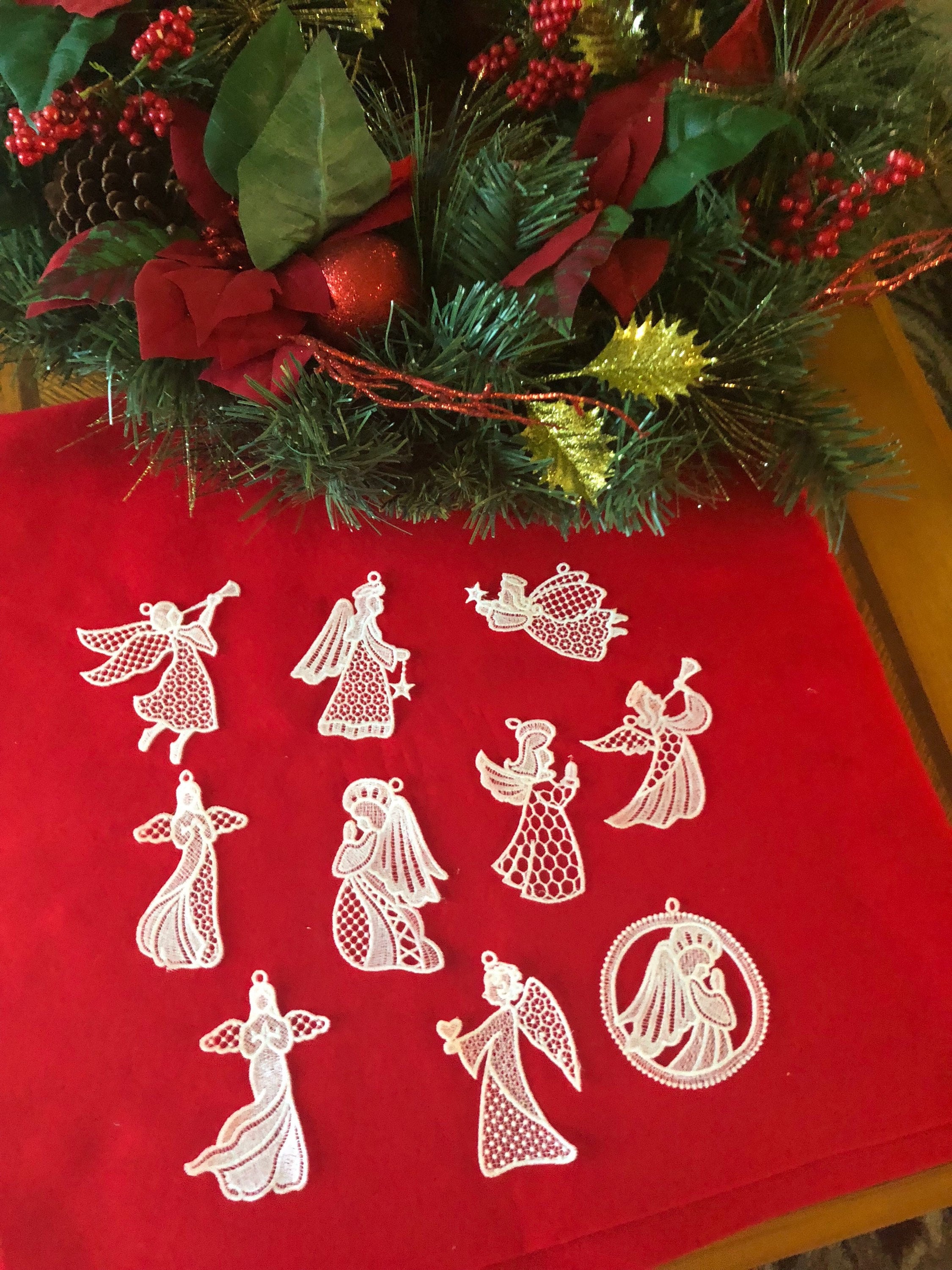 Christmas Lace Angel Ornaments (set of 10) Set 1 - Etsy