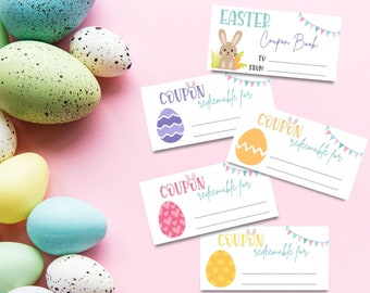 Easter Gift, Reward Coupons For Kids, Easter Egg Tokens, Printable Easter Coupons For Kids, Easter Baskets Stuffers, Instant Download