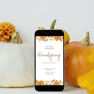 Digital Download, Thanksgiving Invite, Friendsgiving Card, Digital Friendsgiving Invitation, Friendsgiving Invitation Template