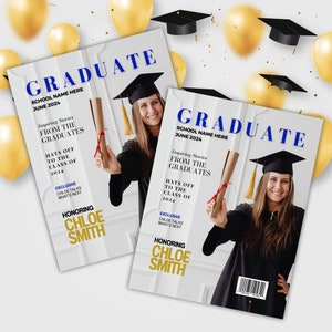 Graduation Magazine Template, Custom Magazine, Graduation Magazine Cover, Canva Magazine, Digital Magazine Template