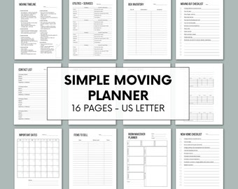 Moving Checklist, Moving Binder, Moving List, Printable Moving Planner, Moving Guide, Relocation Printable, Moving Gift