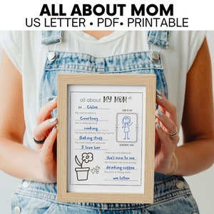 Dia das Mães para impressão, presentes para o dia das mães, download instantâneo, tudo sobre a mãe para impressão, presente para mãe de cachorro, aniversário de mãe, presente para mãe
