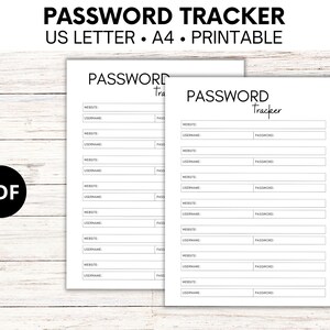 Password Log, Password Tracker Digital, Digital Password Keeper, Password List, Security Question, Printable Password Tracker, A4, US Letter