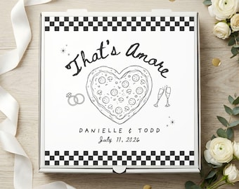 Pizza Box Label Wedding Editable Template, Custom Sticker Download, Engagement Decor, Fun DIY Pizza Party Ideas for Celebrations