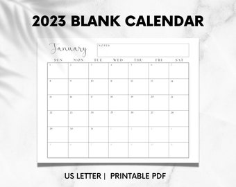 Leere Kalendervorlage, druckbarer Monatskalender, minimalistische Kalendervorlage, einfacher Kalender, leere Kalenderdruckseite
