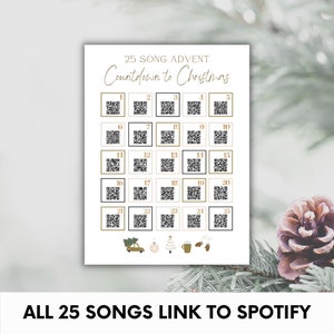 Adventskalender-afspeellijst, aftelkalender voor Kerstmis, leuke advent, doe-het-zelf-advent, adventskalender voor volwassenen, Spotify-code, adventsactiviteit afbeelding 3