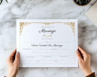Wedding Keepsake, Editable Wedding Certificate, Certificate Of Marriage Printable, Modern Wedding Certificate Template, Fully Editable