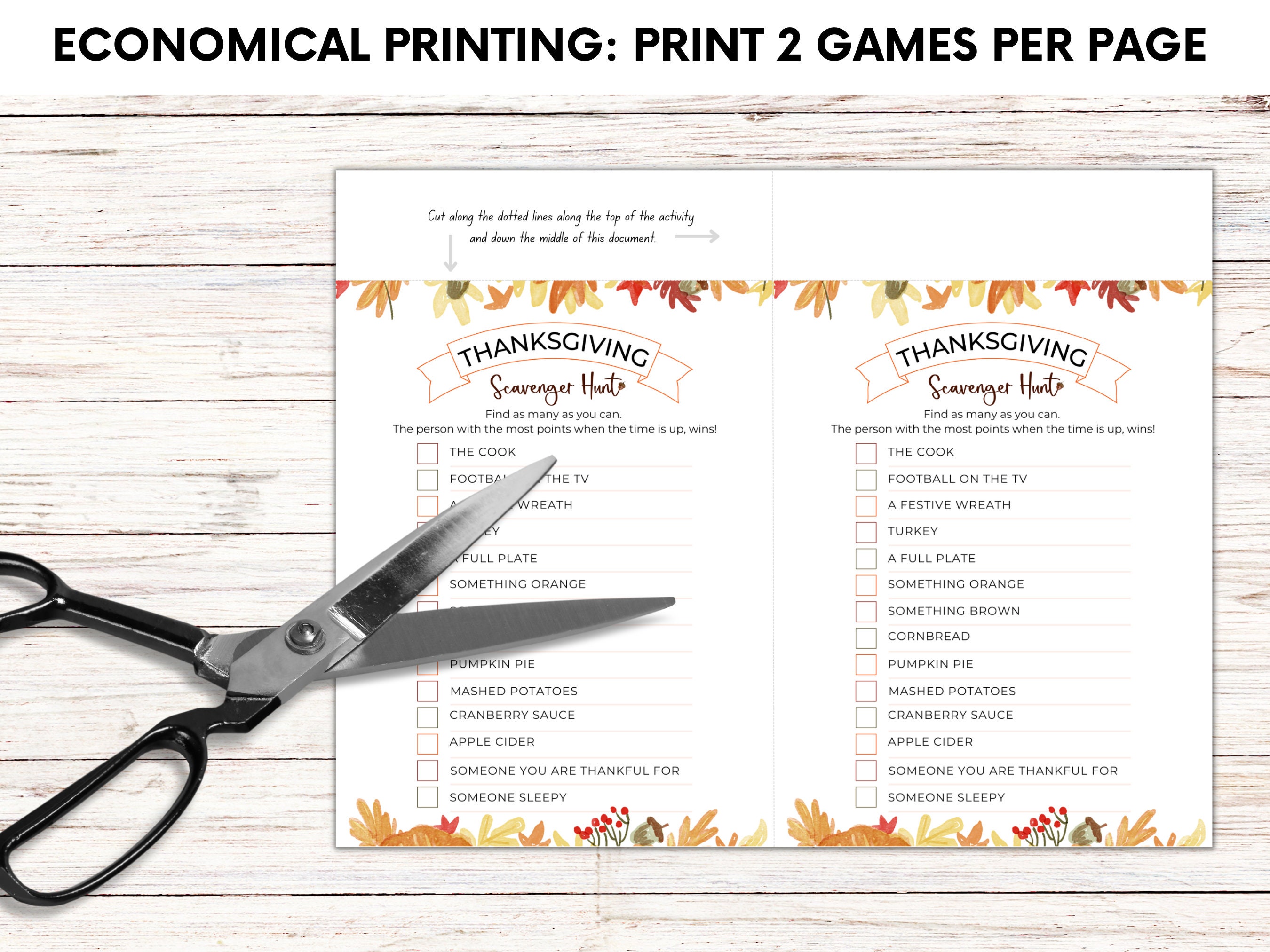 Thanksgiving Scavenger Hunt Printable Fun Family Activity Instant ...