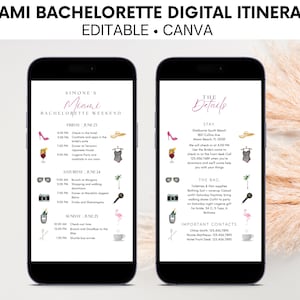 Bachelorette Weekend Itinerary, Hen Party, Bachelorette Party, Edit On Canva, Bachelorette Invite, South Beach Girls Weekend Schedule