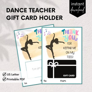 Dance Teacher Appreciation, Dance Teacher Gift Tags, Teacher Card Holder, Dance Coach, Gift For Ballet Teacher, Gift For Dance Teacher