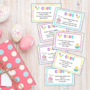 Easter Scavenger Hunt, Indoor Easter Treasure Hunt, Kids Easter Activities, Easter Printable Game, Easter Bunny Clues, Easter Egg Find