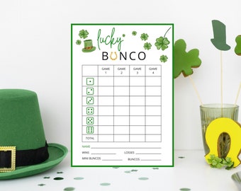 March Bunco Score Sheets, Bunco Printable, St. Patricks Bunko Party, Bunco Tally Sheet, St. Patrick's Bunco, Lucky Bunco