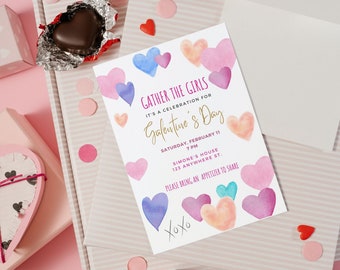 Galentines Day Invite, Galentine Themed Party, Galentine's Invitation Template, Galentine's Day, Ladies Dinner