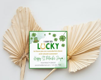 Canva Template, St Pattys Day, St Patricks Day Pop-By Tag, Real Estate, Client Appreciation, Client Mailer, Realtor Marketing