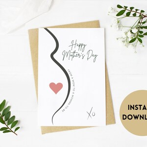 Carte de fête des mères imprimable, carte pour maman, carte de future maman, d'une maman à une future maman